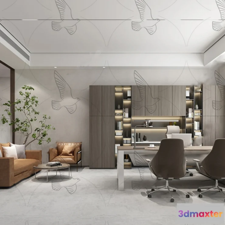 1245800 - OFFICE SPACE - VRAY  CORONA - 3D MODEL - 4024