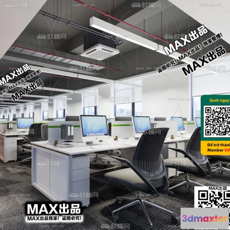 1247200 - OFFICE SPACE - VRAY  CORONA - 3D MODEL - 4724