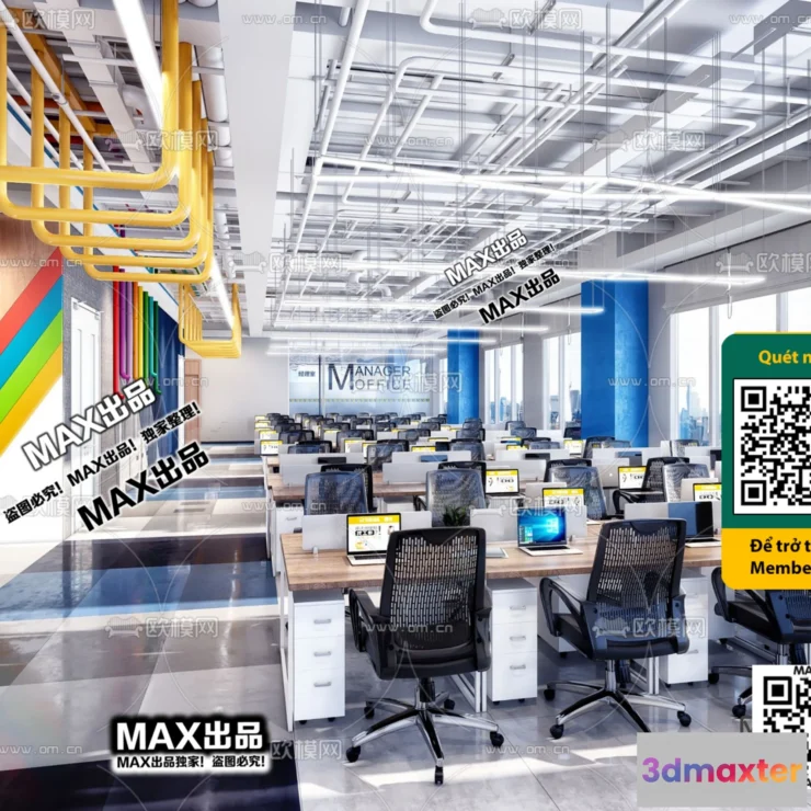 1247240 - OFFICE SPACE - VRAY  CORONA - 3D MODEL - 4744