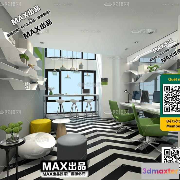 1247266 - OFFICE SPACE - VRAY  CORONA - 3D MODEL - 4757