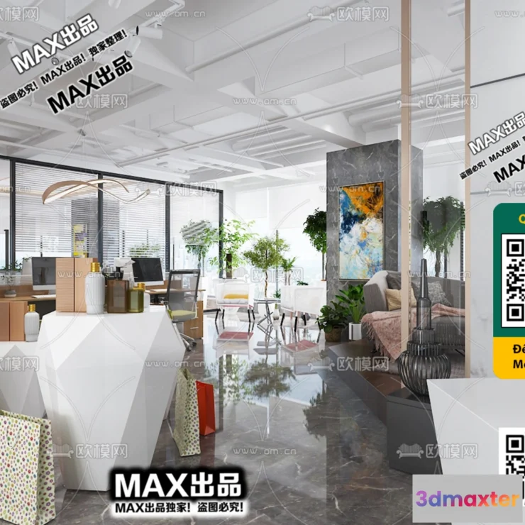 1247268 - OFFICE SPACE - VRAY  CORONA - 3D MODEL - 4758