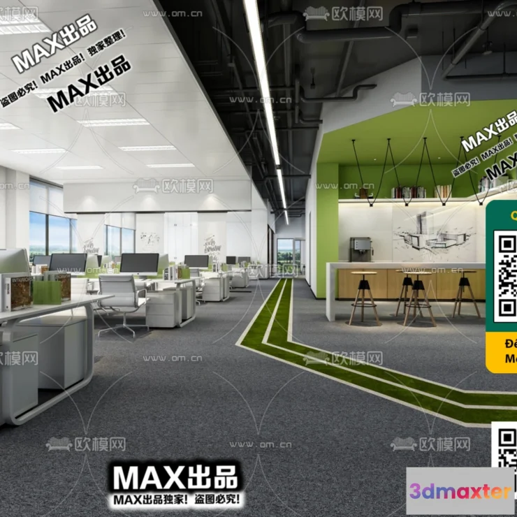 1247334 - OFFICE SPACE - VRAY  CORONA - 3D MODEL - 4791