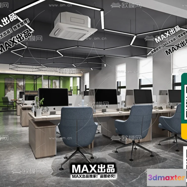 1247400 - OFFICE SPACE - VRAY  CORONA - 3D MODEL - 4824