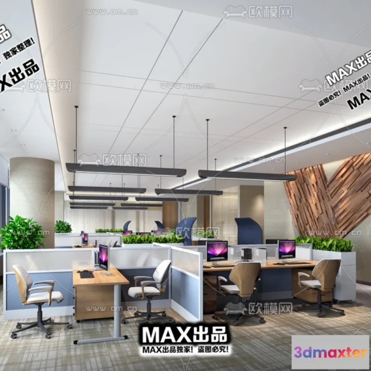 1247424 - OFFICE SPACE - VRAY  CORONA - 3D MODEL - 4836