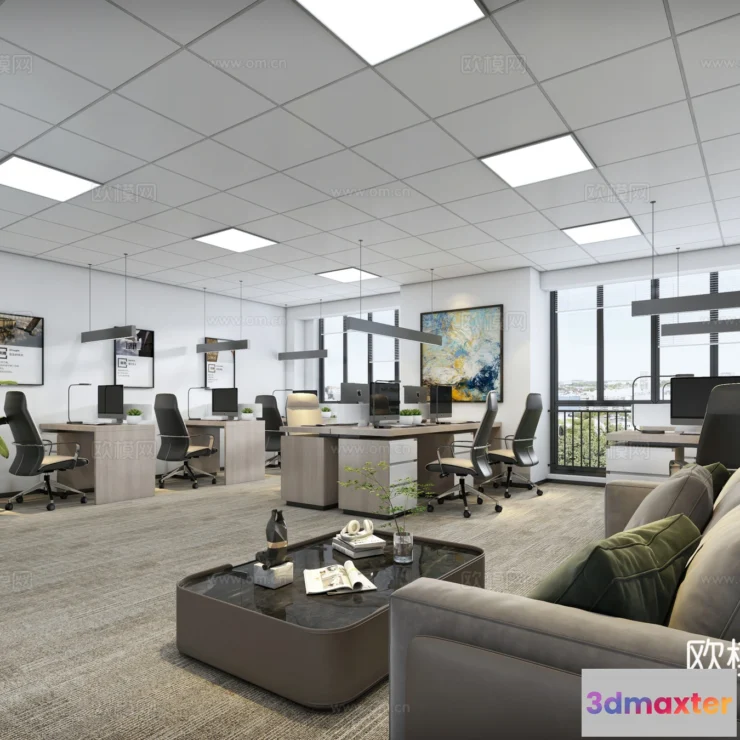 1687578 - Office Space 3D Scenes - Office Room 3D Blocks - 094 - VRAY Render 3D Max