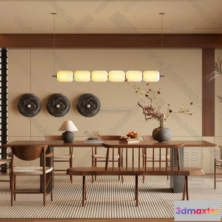 1573988 - Modern Style Interior 3D Blocks and 3D Models - Study Room 3D Scene - 694 3D Max