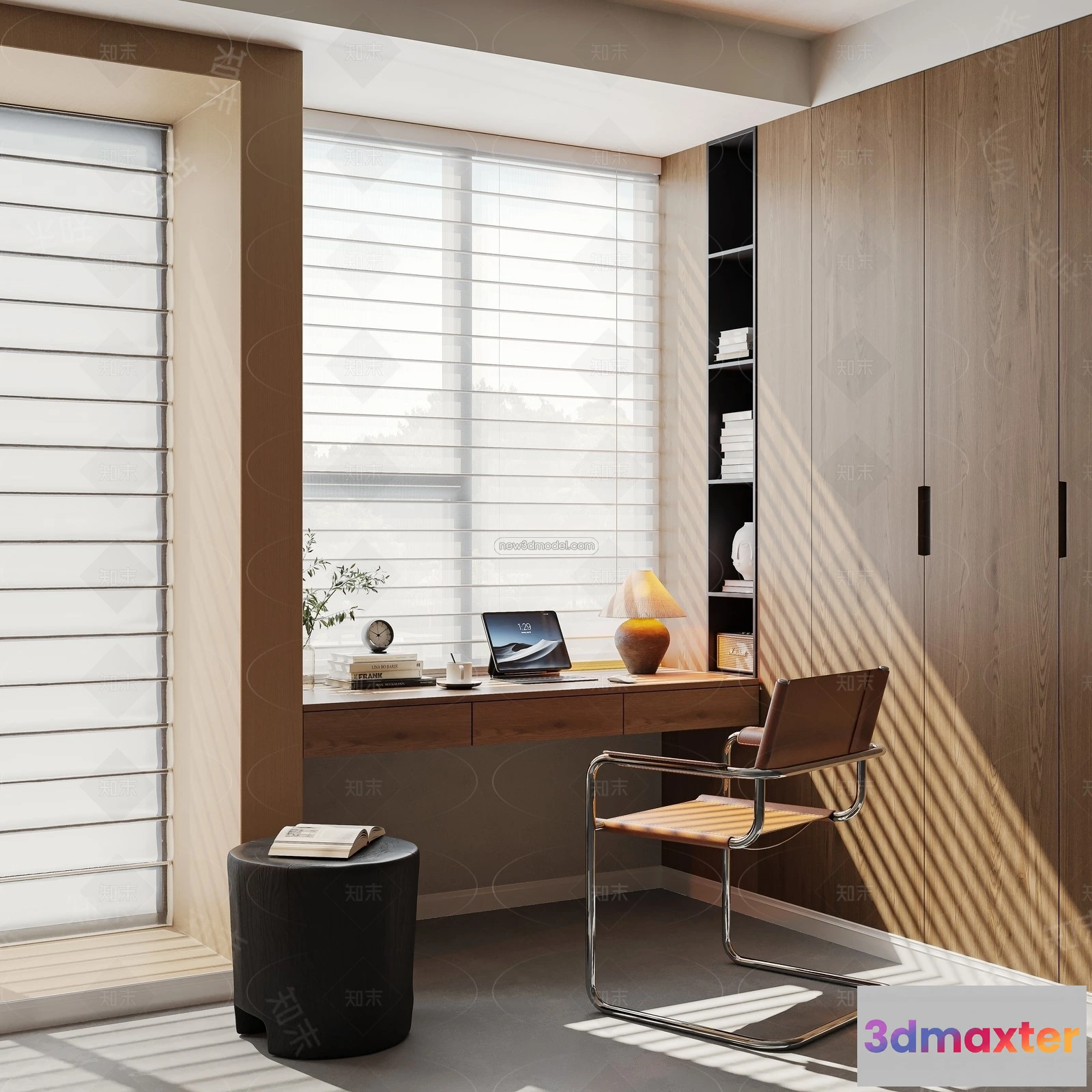 1574008 - Modern Style Interior 3D Blocks and 3D Models - Study Room 3D Scene - 704 3D Max