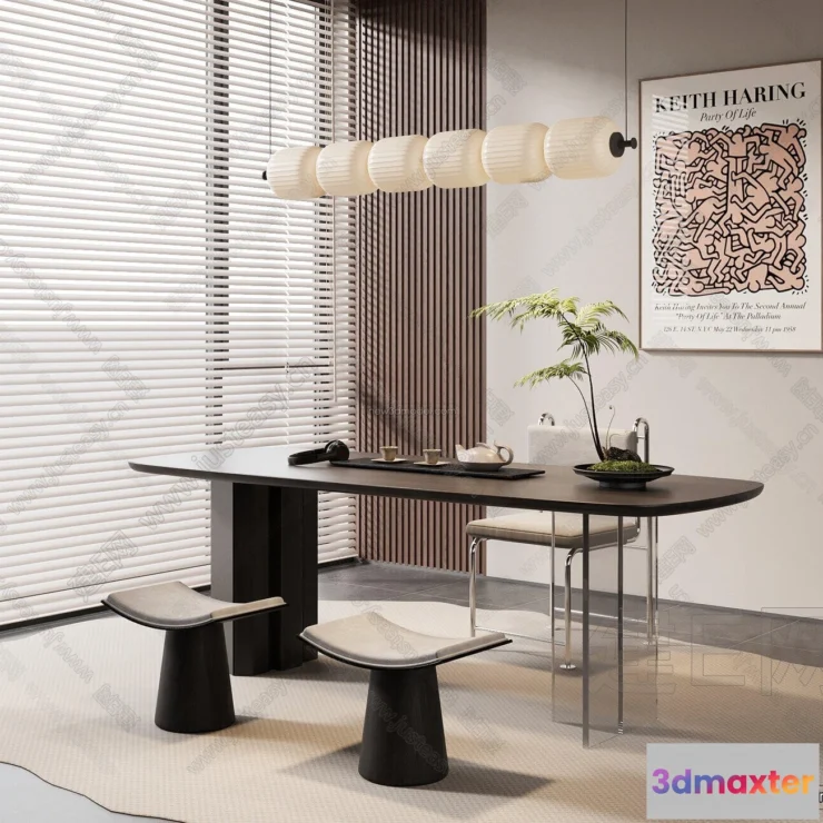 1574012 - Modern Style Interior 3D Blocks and 3D Models - Study Room 3D Scene - 706 3D Max