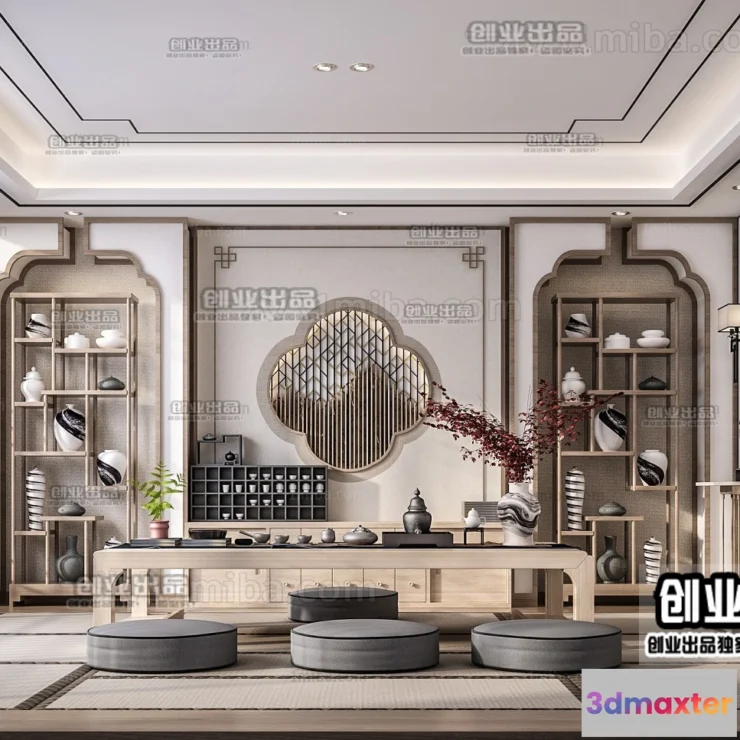 1378010 - Tearoom 3D Interior Scene - Japanese Style - 003 3D Max