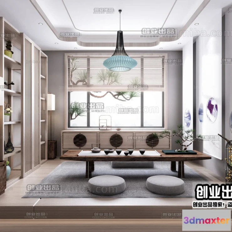 1378072 - Tearoom 3D Interior Scene - Japanese Style - 004 3D Max