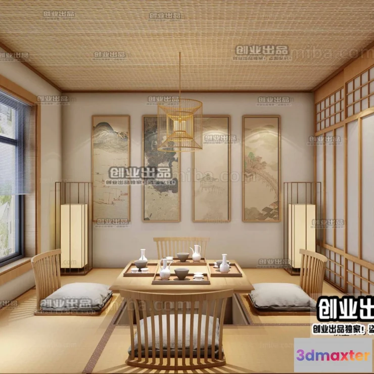 1378137 - Tearoom 3D Interior Scene - Japanese Style - 005 3D Max