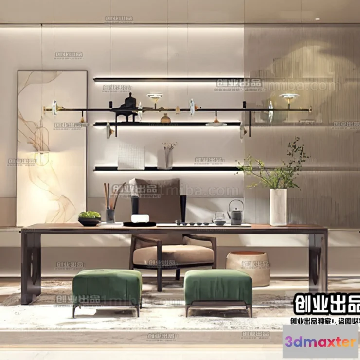 1378267 - Tearoom 3D Interior Scene - Japanese Style - 007 3D Max