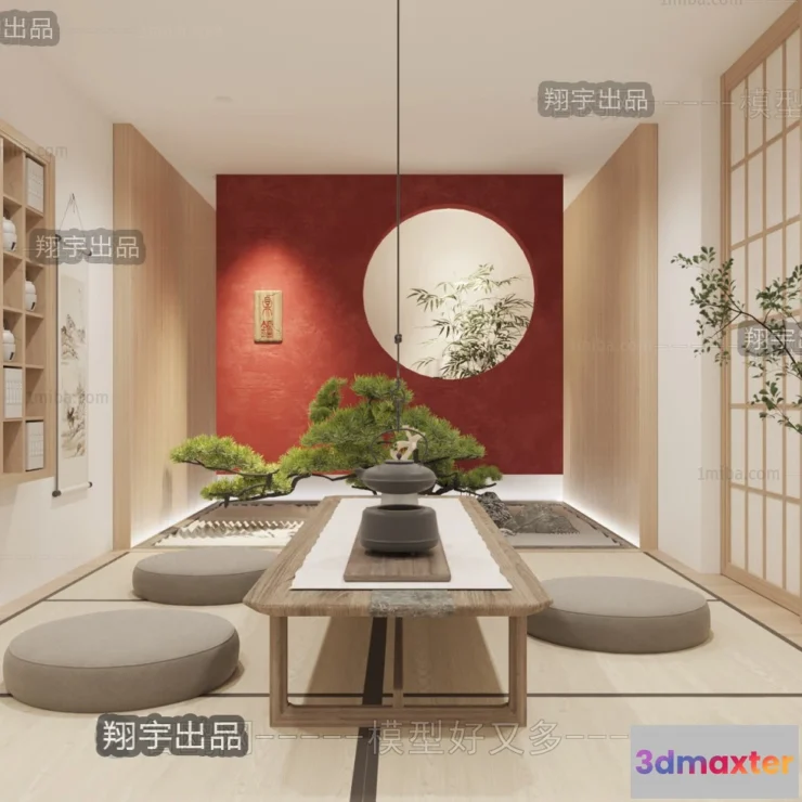 1378330 - Tearoom 3D Interior Scene - Japanese Style - 008 3D Max