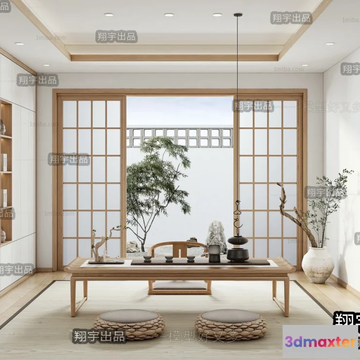1378461 - Tearoom 3D Interior Scene - Japanese Style - 010 3D Max