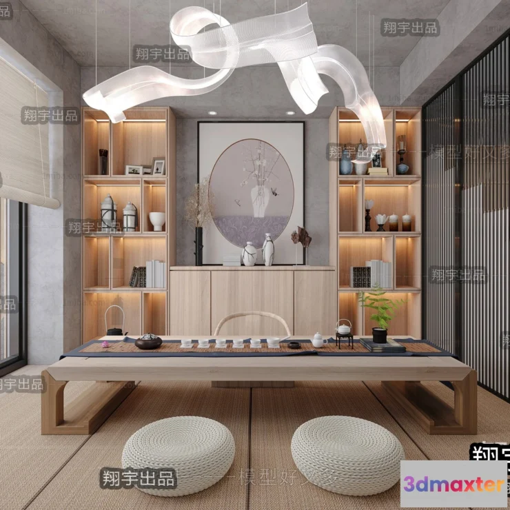 1378595 - Tearoom 3D Interior Scene - Japanese Style - 012 3D Max