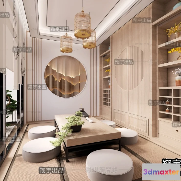 1378650 - Tearoom 3D Interior Scene - Japanese Style - 013 3D Max