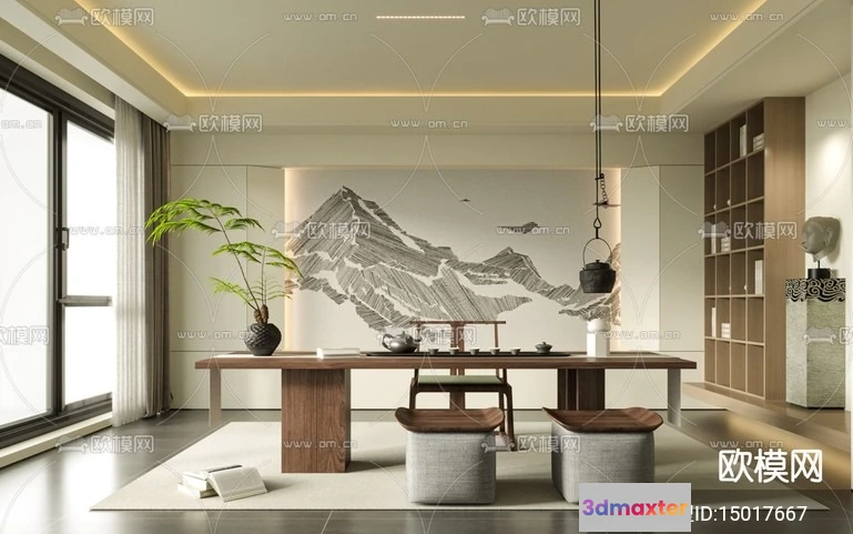 1535684 - TEA ROOM - 3D Model For Interior Design - 11012 3D Max