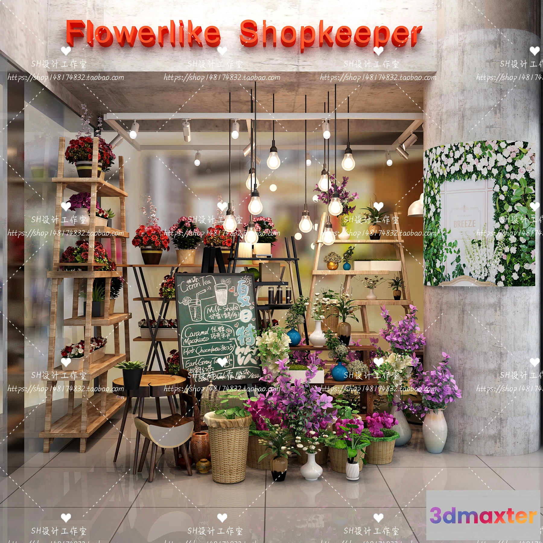 1116484 - FLOWER SHOP 3D SCENES - VRAY RENDER - 02