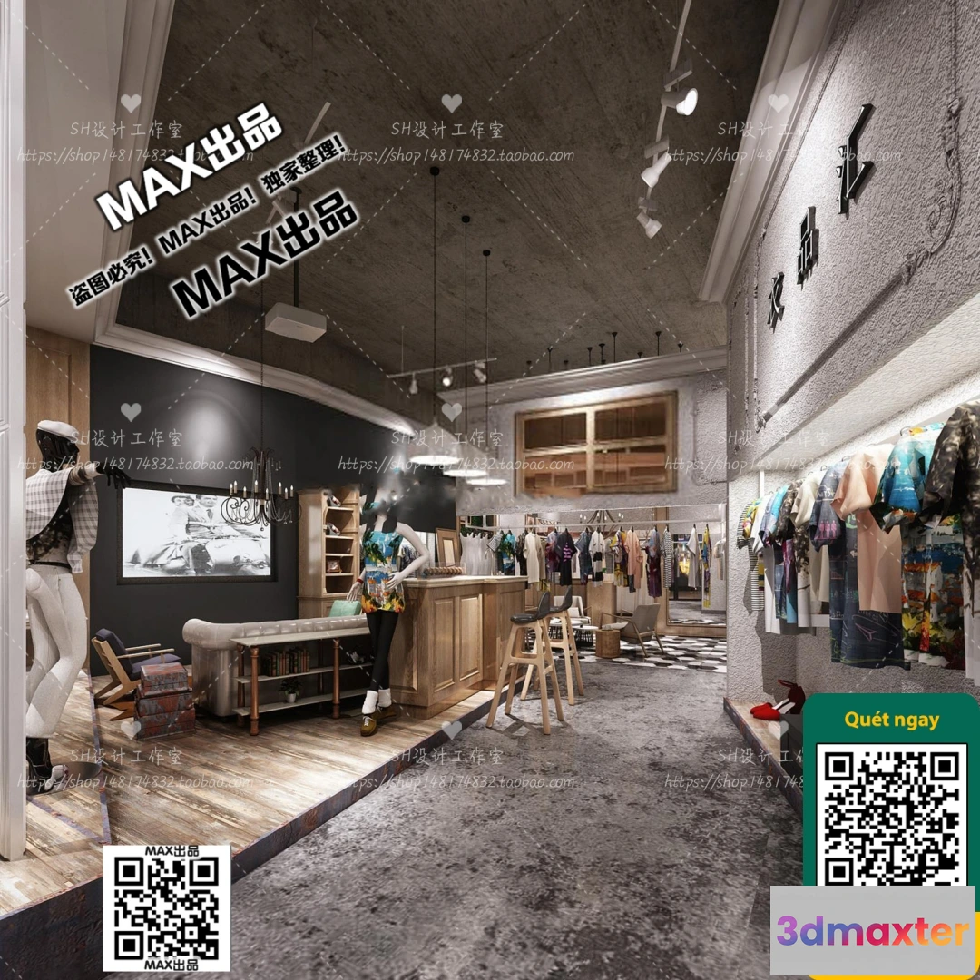 1250522 - CLOTHING STORE - VRAY  CORONA - 3D MODEL - 6385