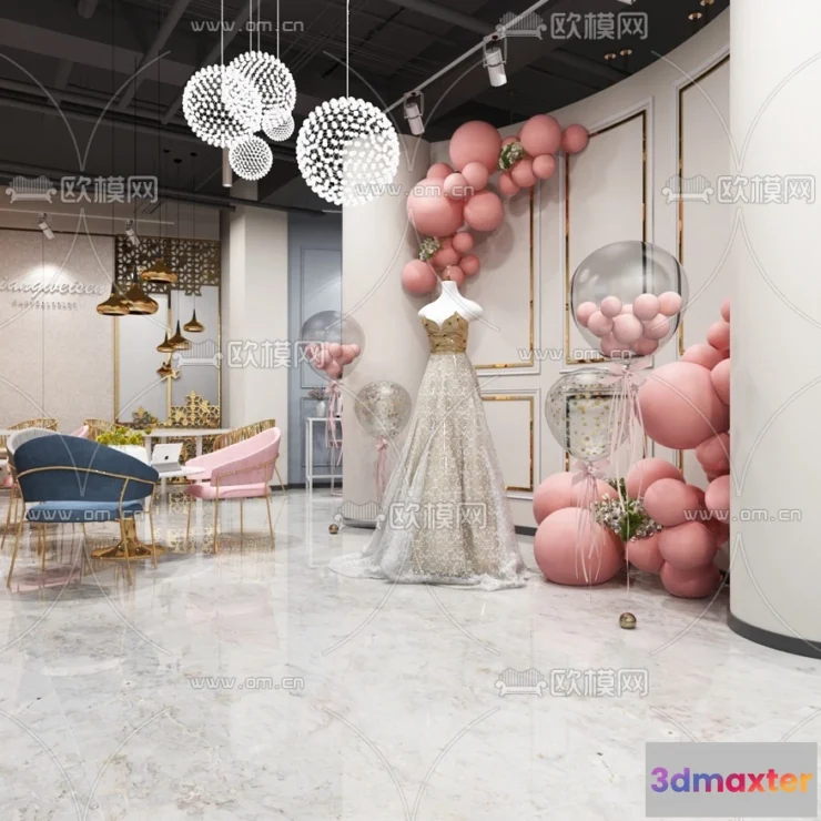 1384424 - Bridal Shop - Wedding Store - Interior Desgin 3D Scene - 009 3D Max