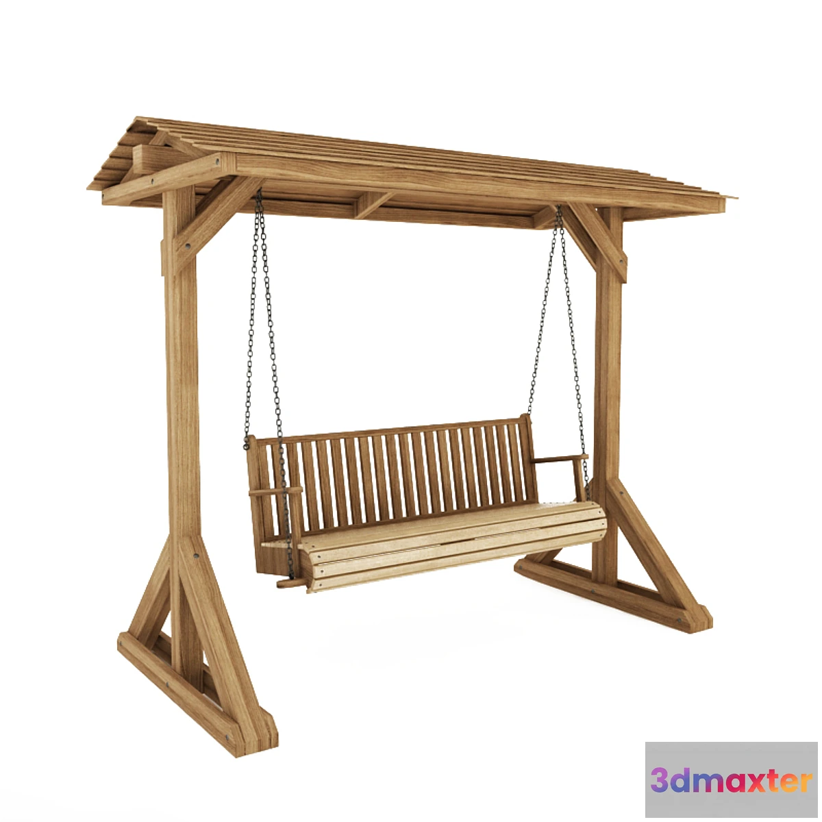1268799 - Wooden swing bench 3D Max