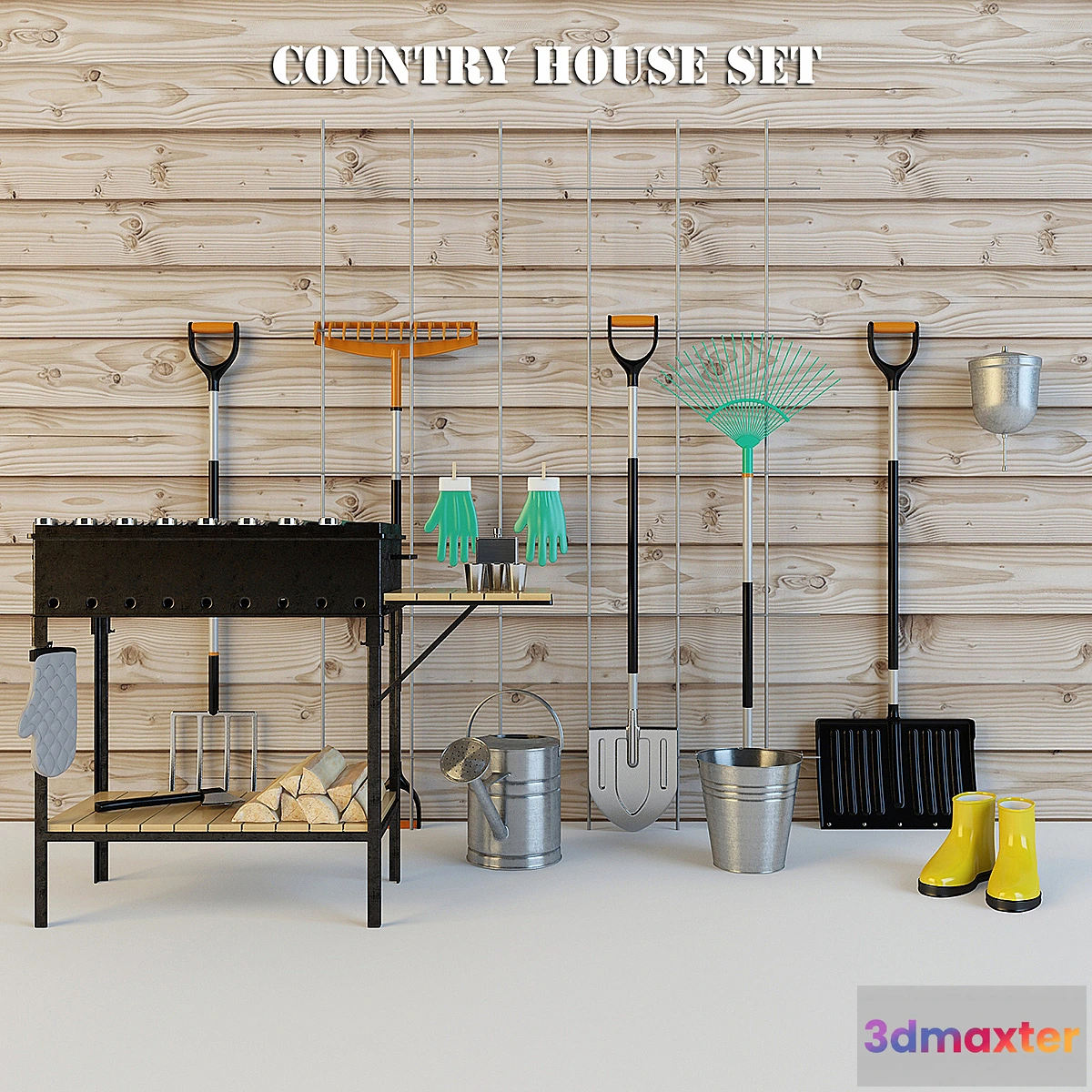 1288384 - A set of garden tools 3D Max