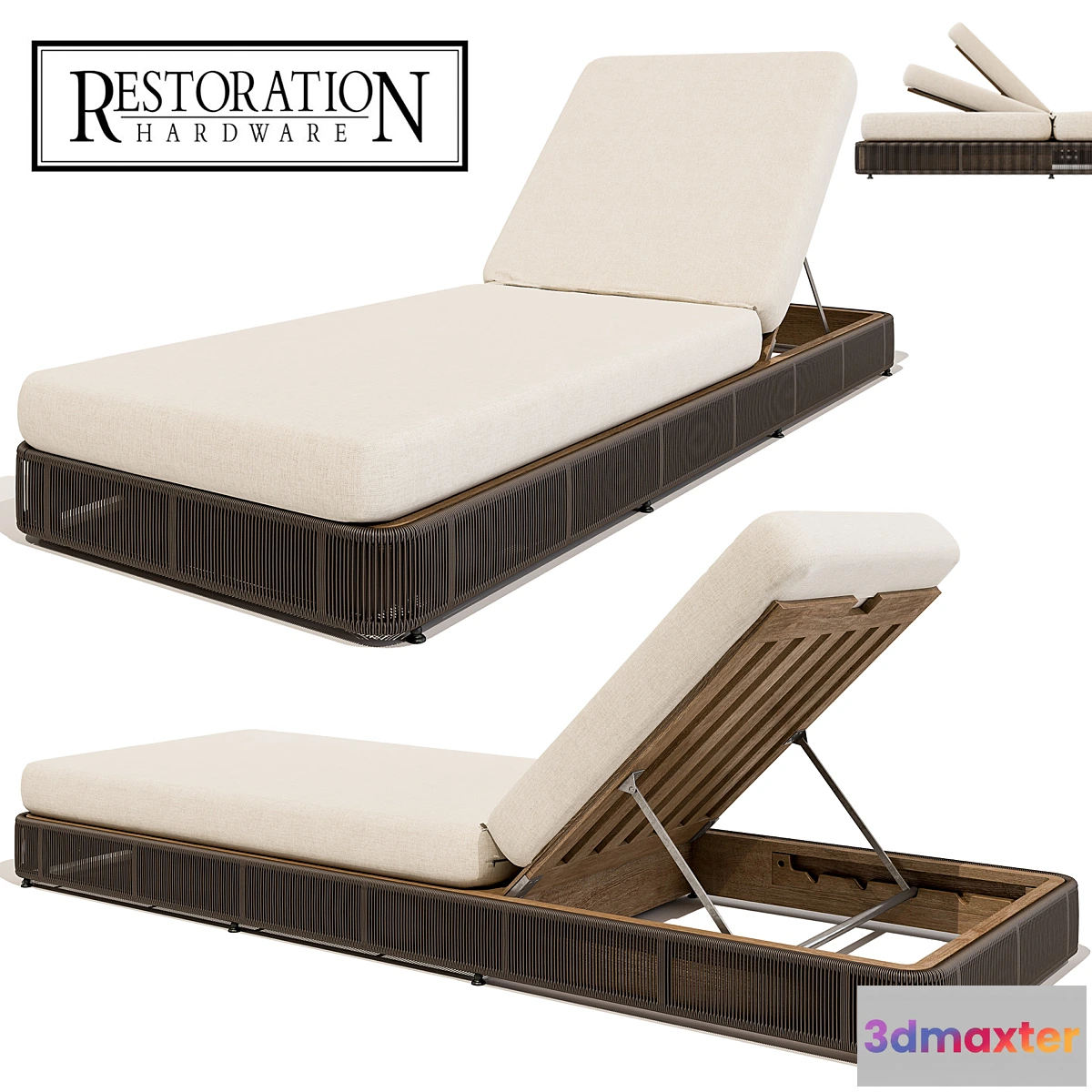 1294790 - Restoration Hardware Havana Chaise 3D Max