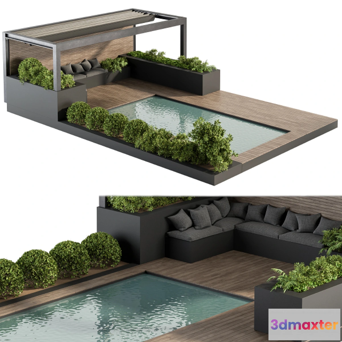 1300869 - Backyard and Landscape Furniture with Pool 03 3D Max