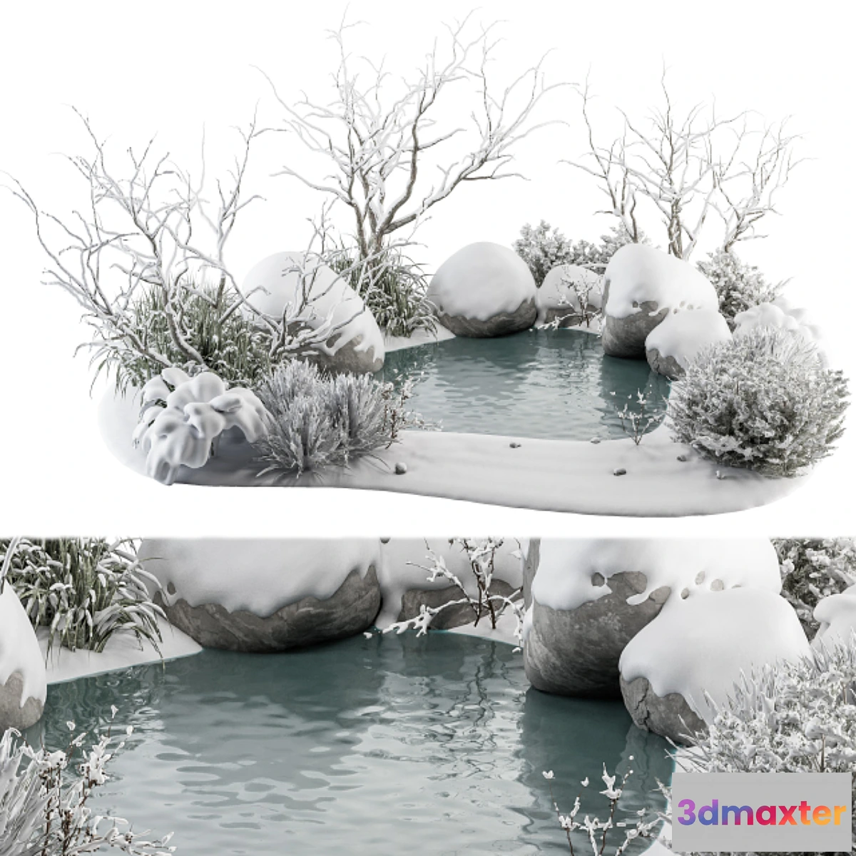 1301791 - Landscape Furniture Snowy Lake - Set 48-C - No.2 3D Max