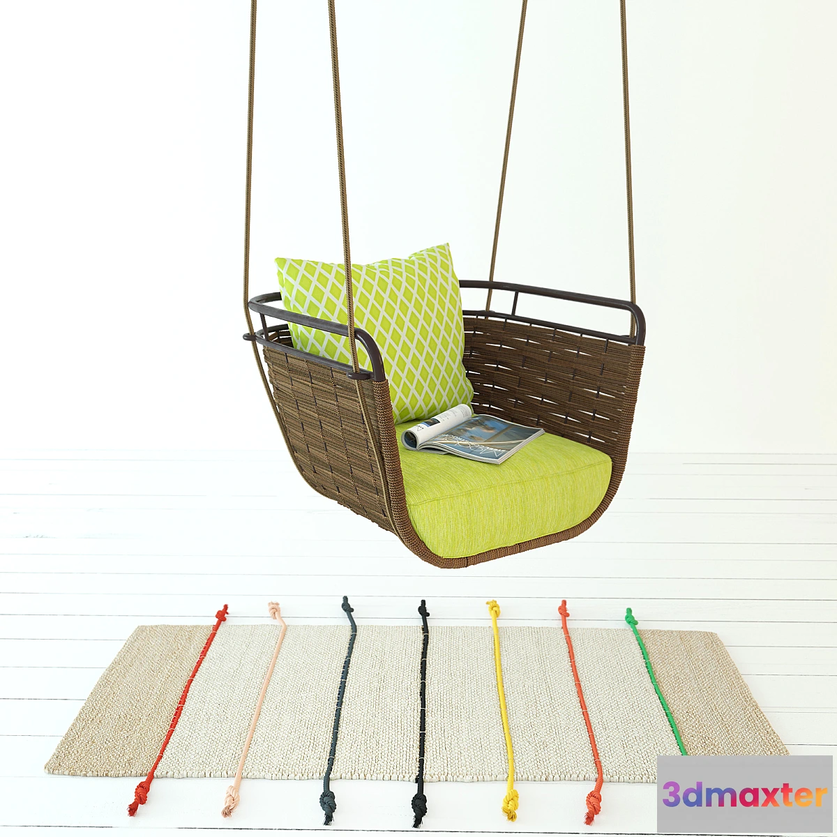 1304318 - Swing Portofino Roberti Rattan Greenfield 9770; carpet Ikea Tilst 3D Max
