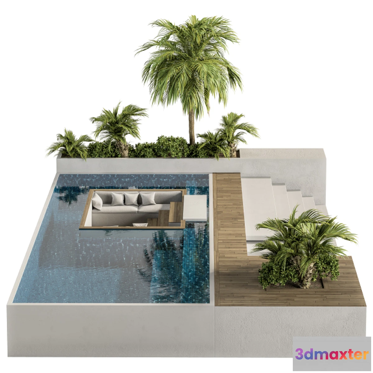 1306778 - Backyard and Landscape Furniture with Pool 02 3D Max