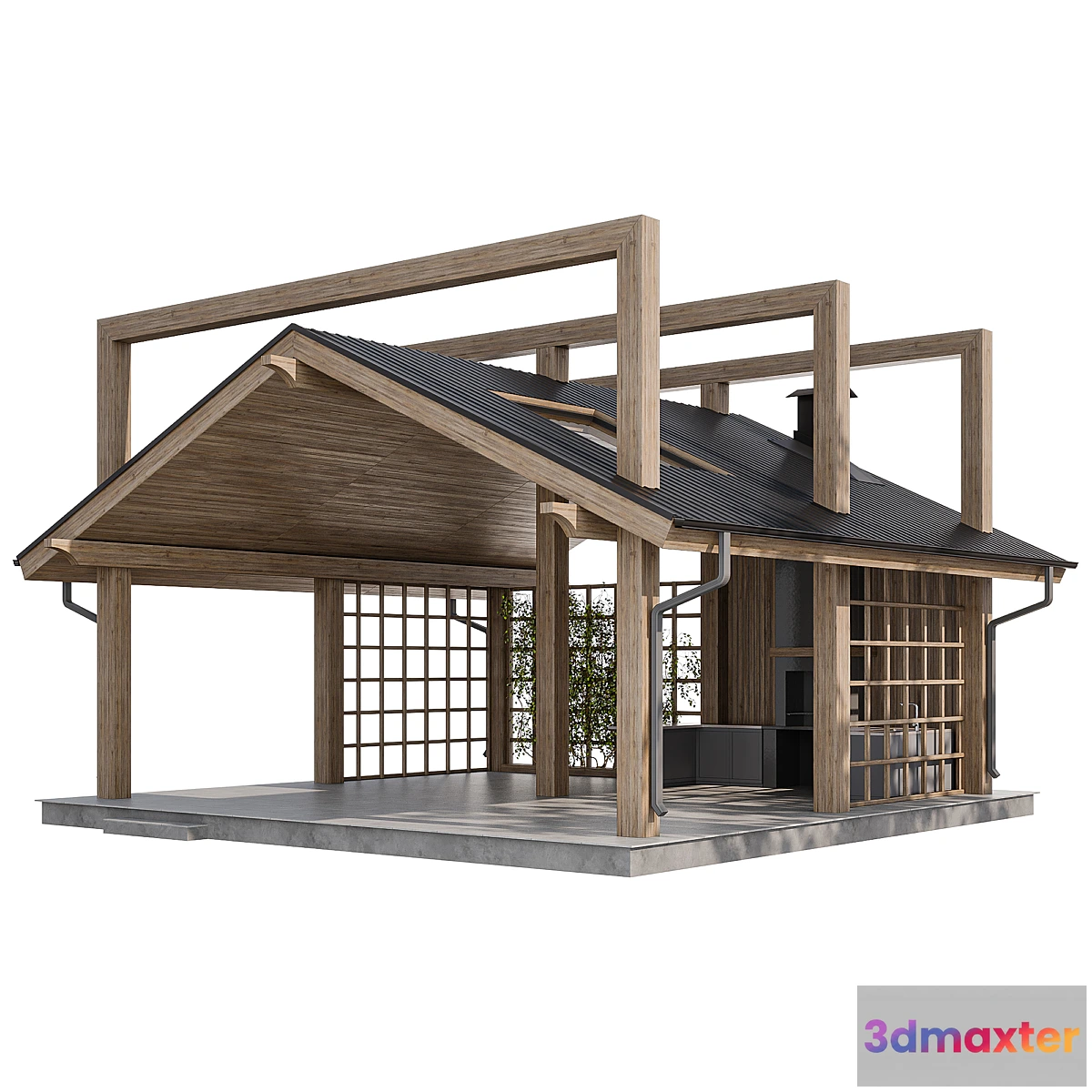1315348 - Large gazebo with barbecue - No.2 3D Max