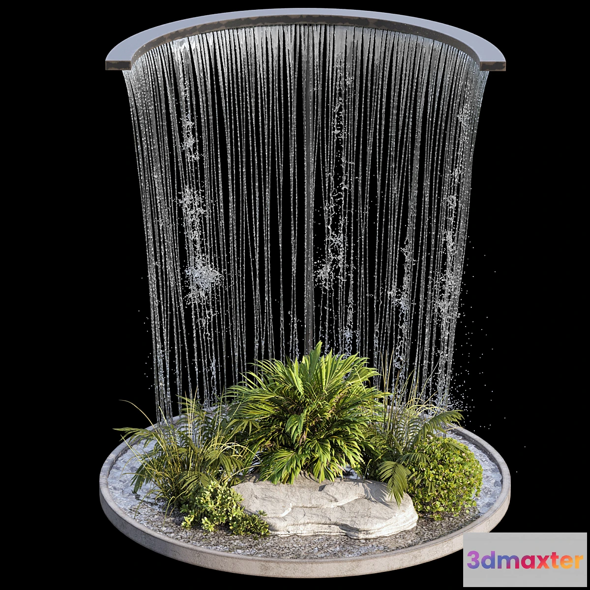 1324649 - Waterfall fountains and plant 07 - No.2 3D Max