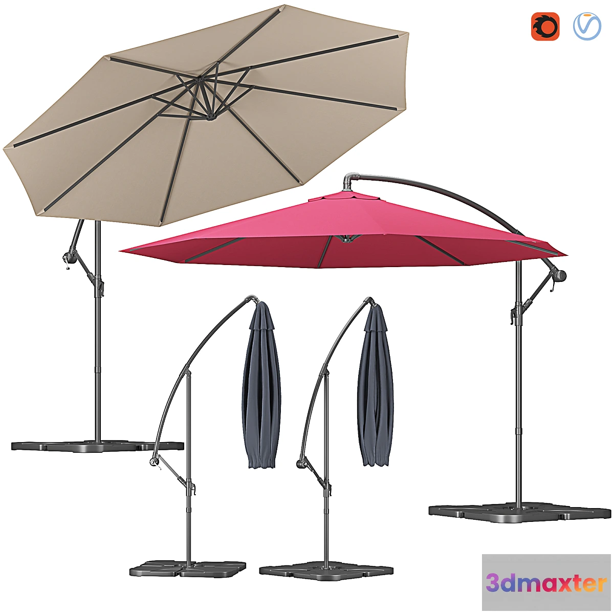1332655 - Outdoor Octagonal Parasol - No.2 3D Max