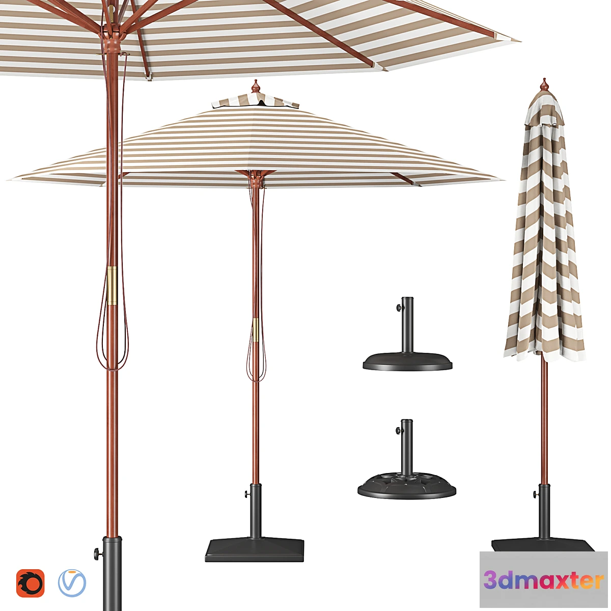 1332761 - Parasol with Bases 2 3D Max