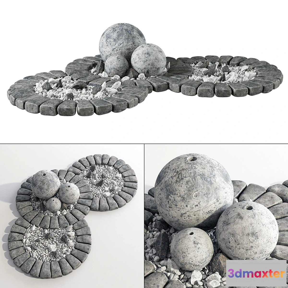 1334900 - Flowerbed with stone decor _ flowerbed with stone decor 3D Max