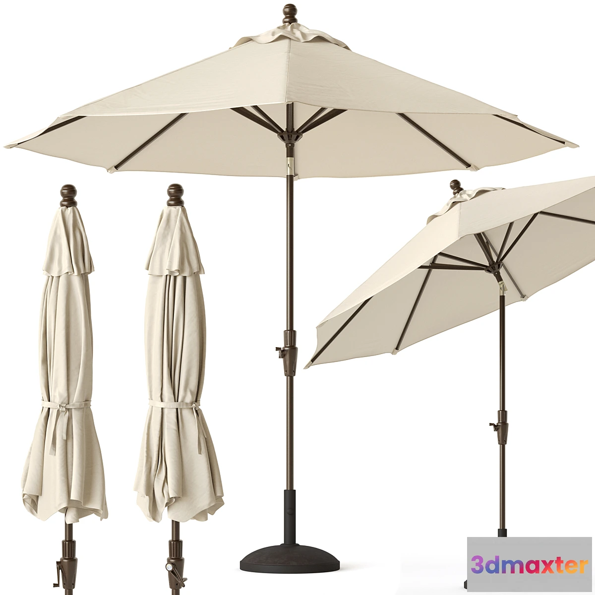 1335383 - Round Outdoor Patio Umbrella Pottery Barn - No.2 3D Max