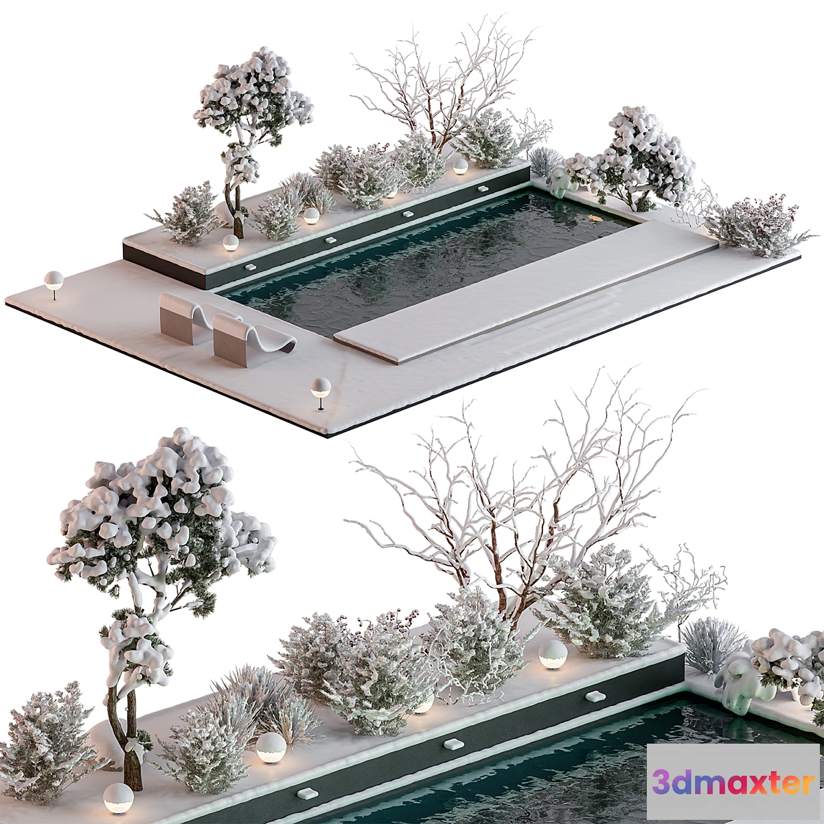 1335802 - Snowy Scene with Pool - Set 76 3D Max