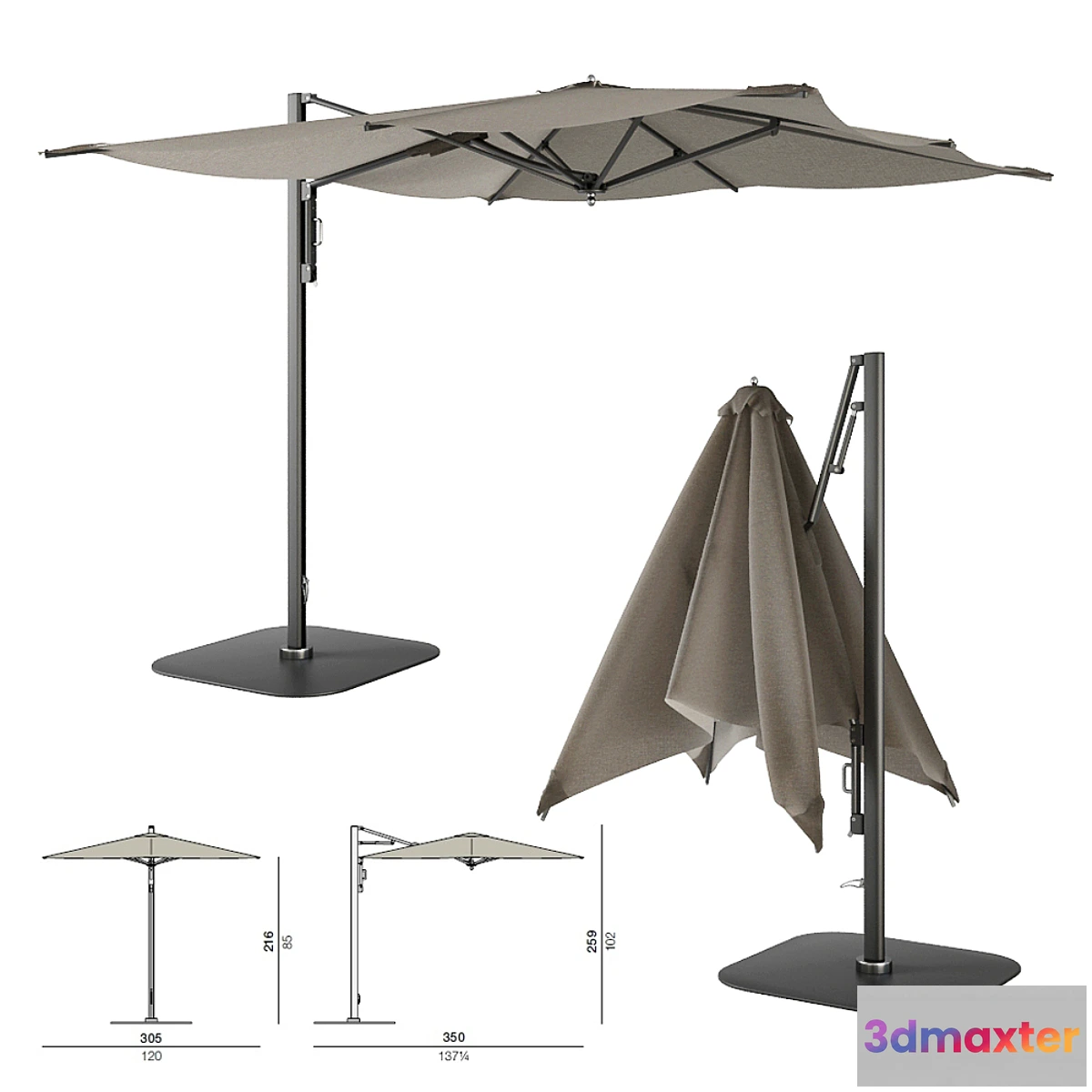 1336032 - Dedon Square Cantilever 3D Max