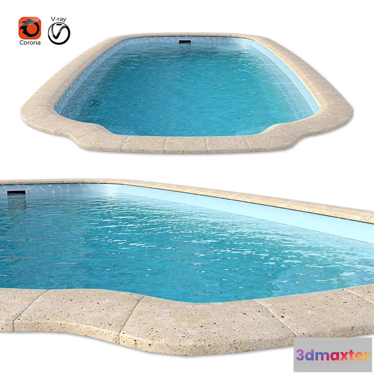 1338903 - 3D Composite pool Basin Atlantic Premium 3D Max