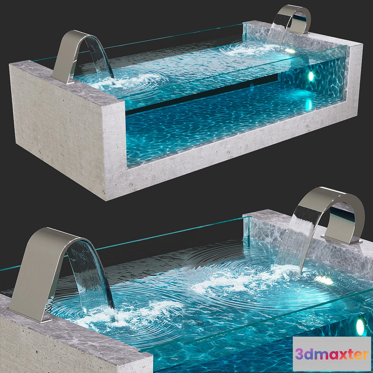 1353247 - Pool waterfalls Niagara Dolphin 3D Max