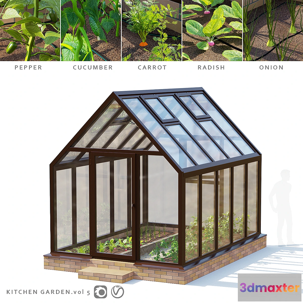 1357081 - Garden. Greenhouse  Kitchen garden.vol 5 3D Max