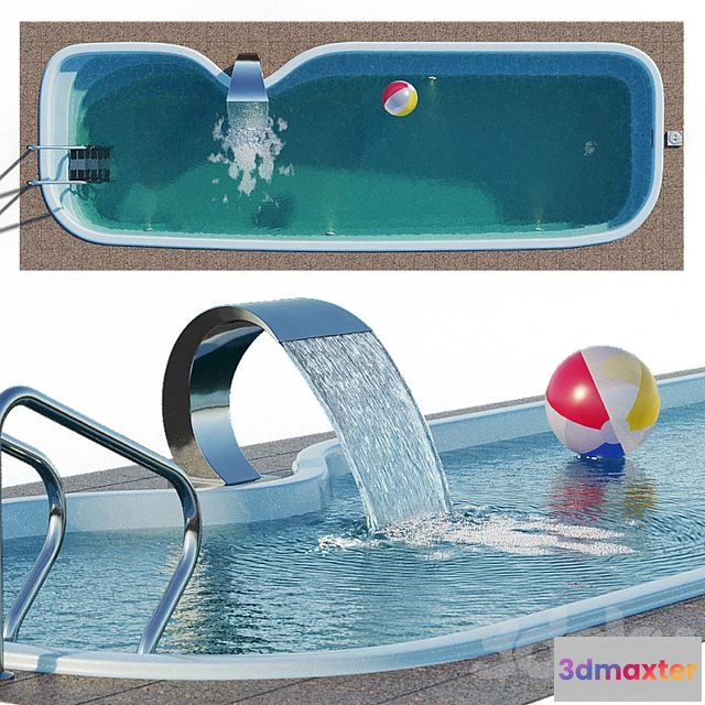 1538174 - Narbonne composite pool with waterfall 3D Max