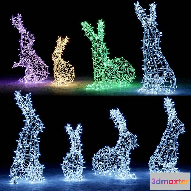 1542069 - Hares from garlands 3D Max