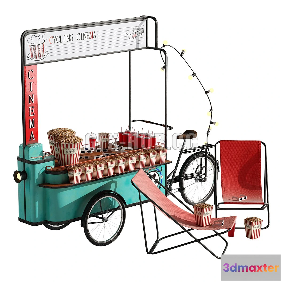 1546445 - Cinema Cart set 1 3D Max