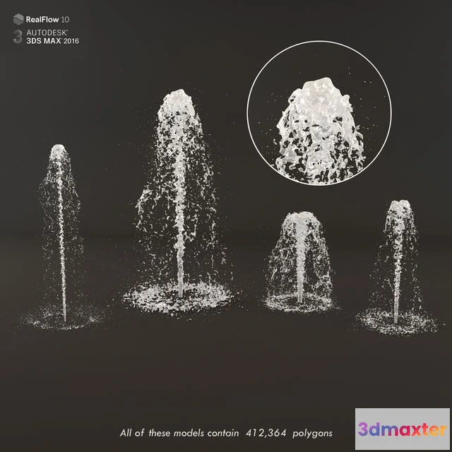 1547125 - Collection fountain waterfall 4 3D Max