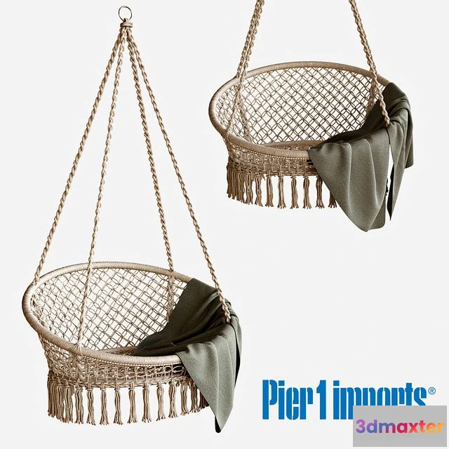 1551891 - Macrame Natural Hanging Saucer Chair 3D Max