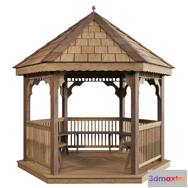1552689 - The gazebo is hexagonal 3D Max