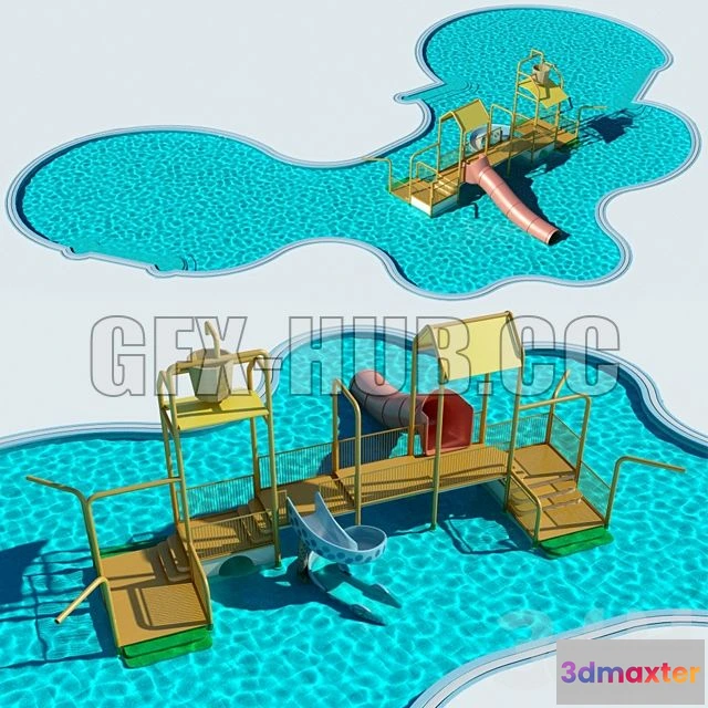 1561884 - Water Tower and pool AquaTower_and_Waterpool 3D Max