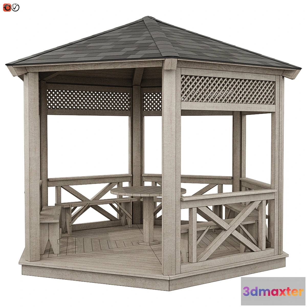 541293 - Garden Gazebo made of wood 03